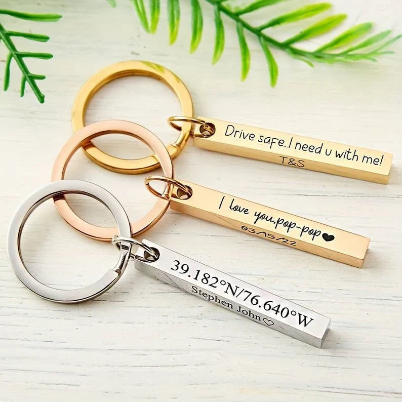 4 Sided Bar Keychain